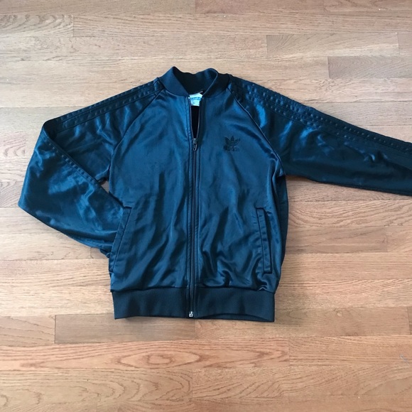 Old School Vintage Adidas Black Track Suit Jacket Size Small (XS) - Picture 3 of 15
